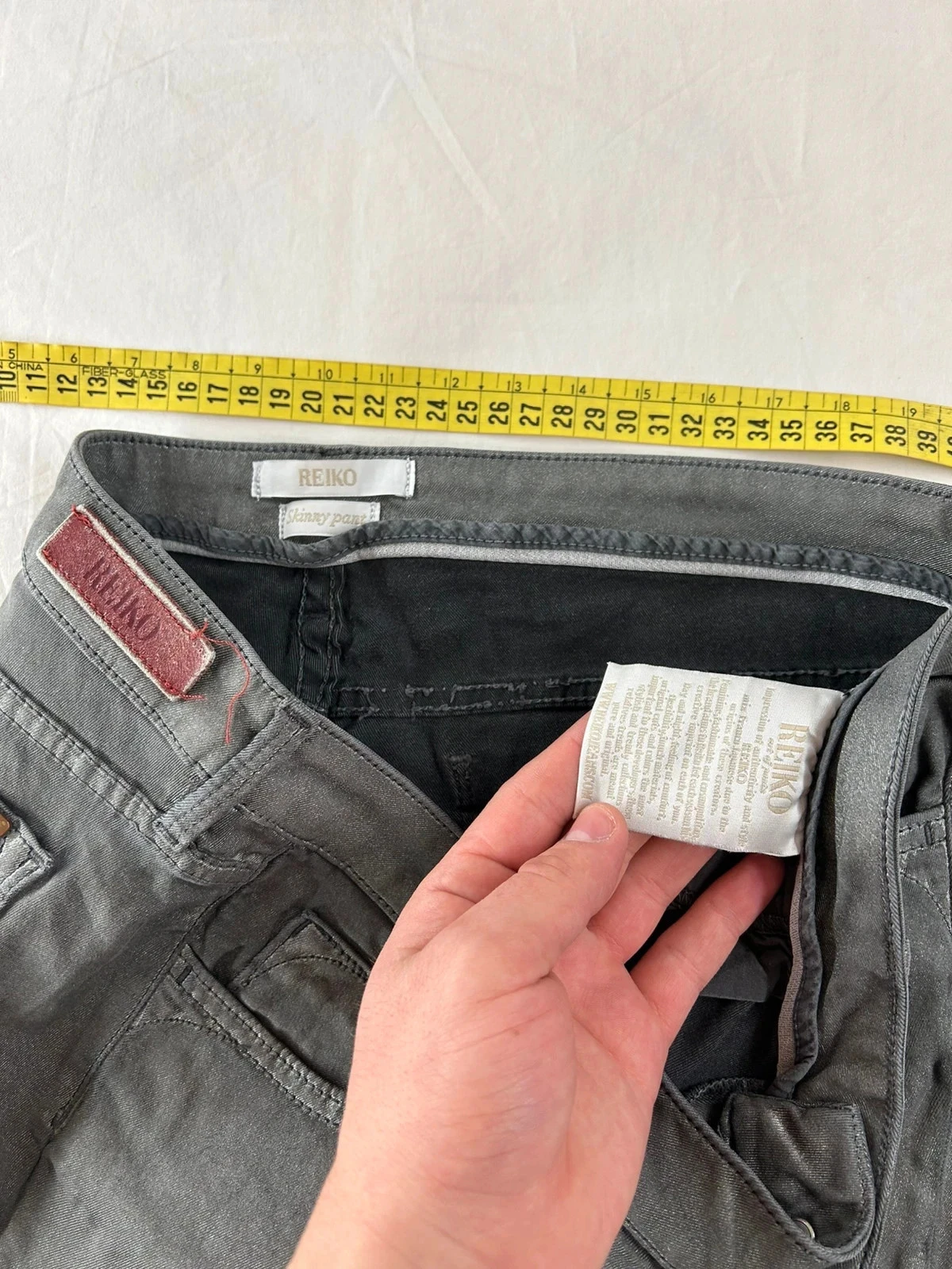 Calça jeans skinny pant reiko cinza vintage – photo 8